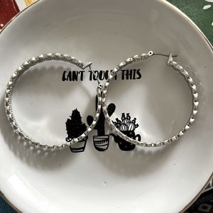 Detailed Silver Hoops